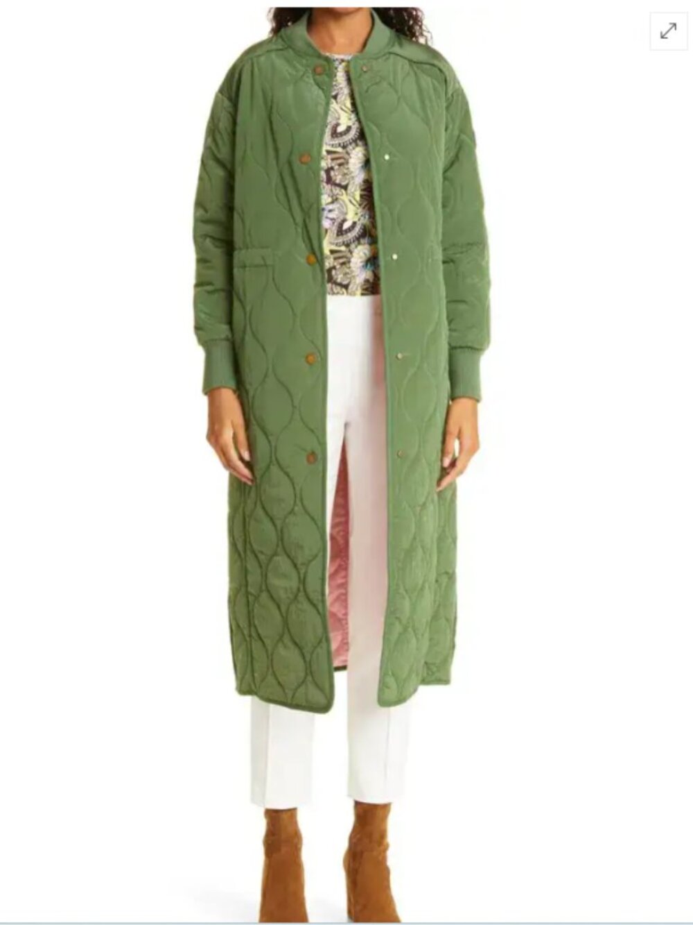 NWOT Ted Baker London Avverrii Quilted Long Bomber Coat